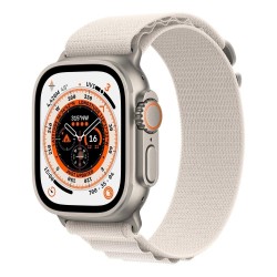 Apple Watch Ultra GPS + Cellular, 49mm Titanium Case with Starlight Alpine Loop - Large Apple Watch Ultra GPS + Cellular, 49mm Titanium Case with Starlight Alpine Loop - Large