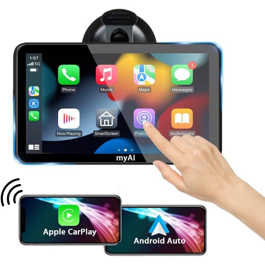 Apple Carplay And Android Auto Car Stereo, 7 Inches IPS Touchscreen Multimedia Player