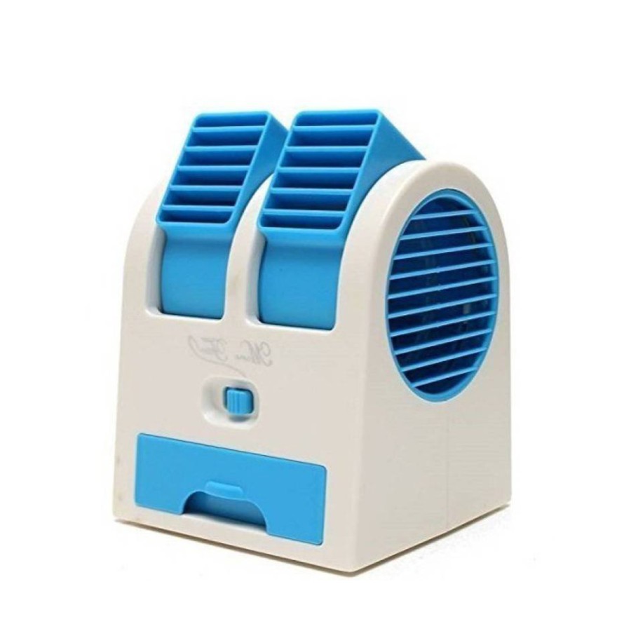 Mini Air Cooler Fan Usb Battery Operated Portable Air Conditioner - Blue