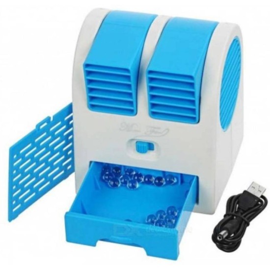 Mini Air Cooler Fan Usb Battery Operated Portable Air Conditioner - Blue