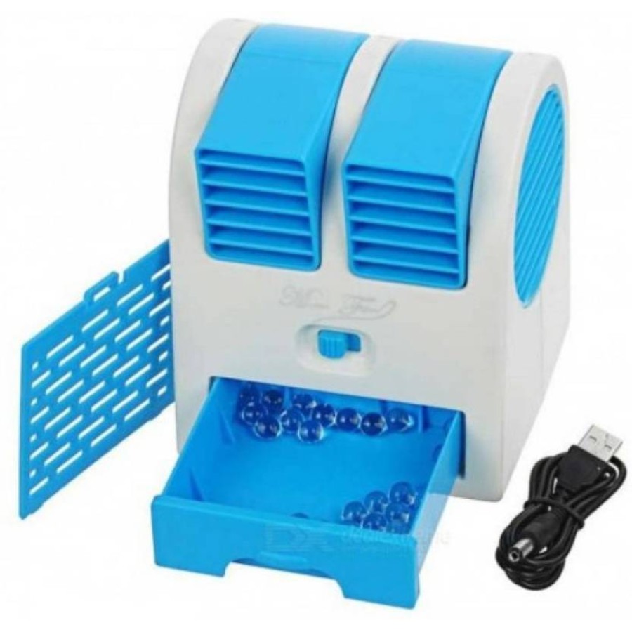 Mini Air Cooler Fan Usb Battery Operated Portable Air Conditioner - Blue