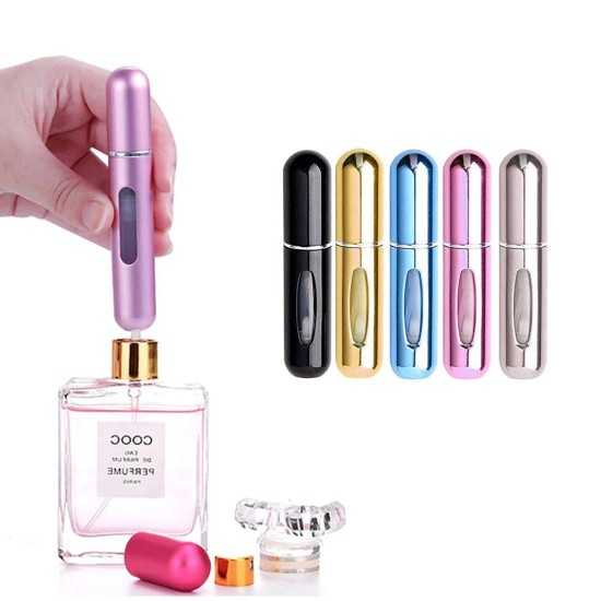 Mini Portable Refillable Perfume Travel Spray Bottle 5ml - Black
