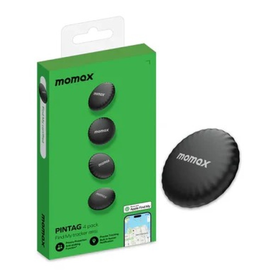 MOMAX PINTAG FIND MY TRACKER (4PCS) - BLACK