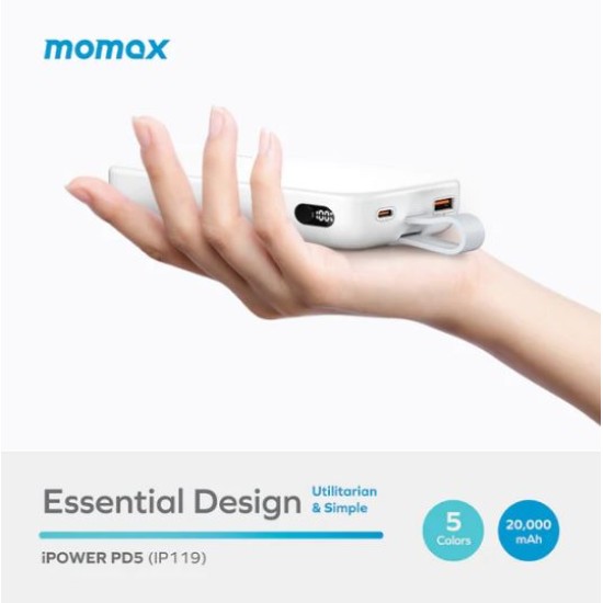 Momax iPower PD 5 20000mAh battery pack IP119 - White