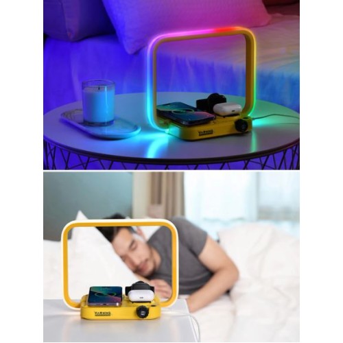 Foldable 3 IN 1 Wireless Charger Pad Decor Lamp Night Light