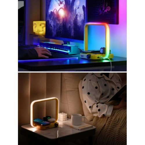 Foldable 3 IN 1 Wireless Charger Pad Decor Lamp Night Light