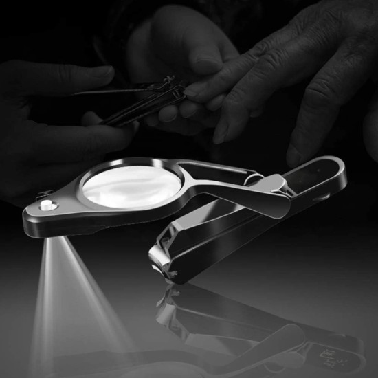 Nail Clippers with Professional Magnifier and LED Light