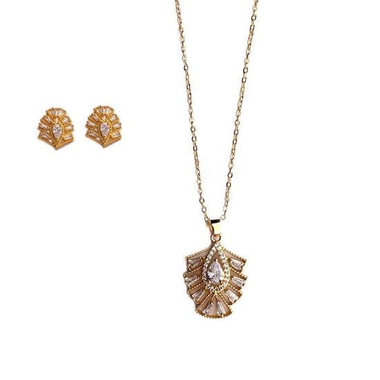 Jewellery Reiss Pendent Gold Tone Earning Necklace Set