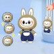Labubu Face Changing Keychain Toy - Brown/Dark Blue