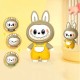 Labubu Face Changing Keychain Toy - Brown/Yellow Labubu Face Changing Keychain Toy - Brown/Yellow