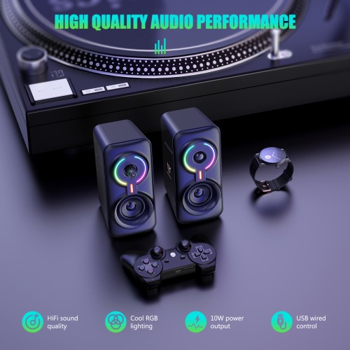 ONIKUMA L6 Gaming Speaker 10W Multimedia Speaker With RGB Light