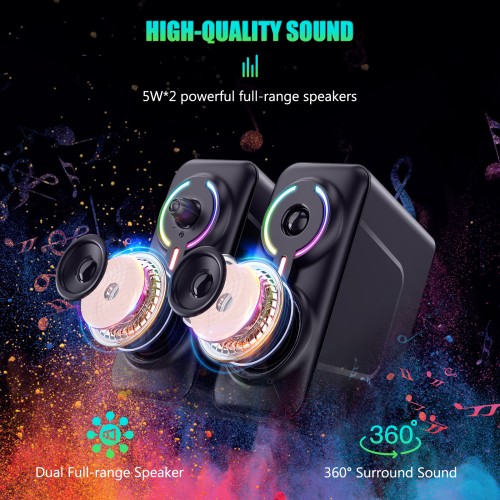 ONIKUMA L6 Gaming Speaker 10W Multimedia Speaker With RGB Light