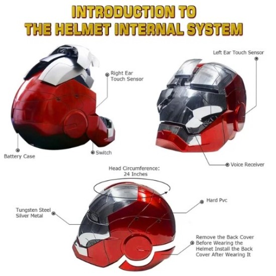 Iron Man Helmet Electronic Mask with Sounds & LED Eyes