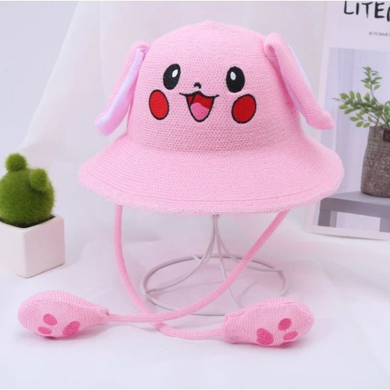 Pokemon Moving Ears Kawaii Pikachu Knit Anime Hat - Pink