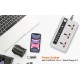 Porodo 3 Power Sockets and 4 USB Port 1 Quick charge - White