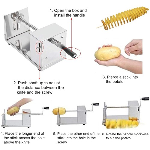 Stainless Steel Potato Spiral Slicer cutter