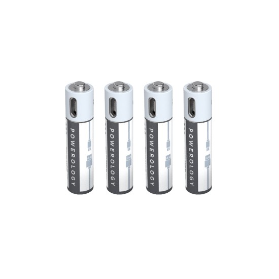 Powerology USB-C Rechargeable Lithium-Ion AAA Battery