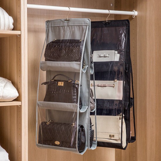 6 Pockets Hanging Purse Handbag Organizer