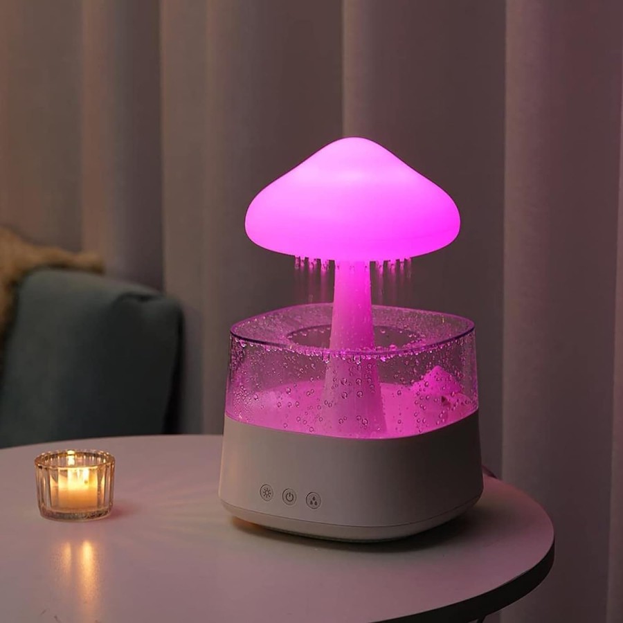 Rain Cloud Humidifier Diffuser 7 color Led Wooden Texture