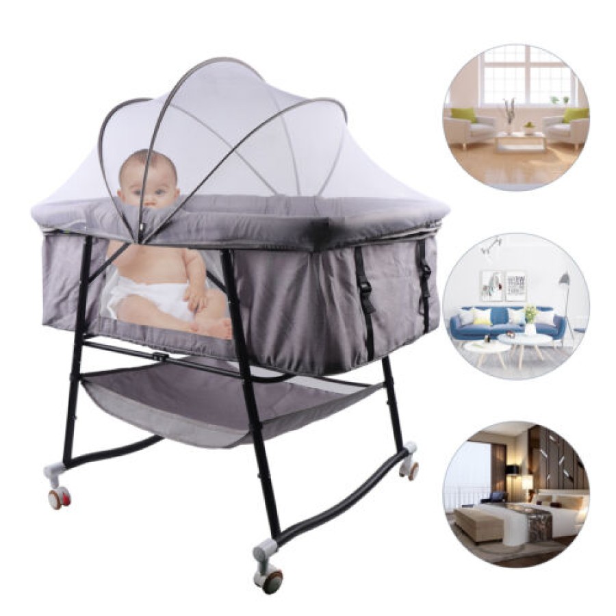 Comfortable and portable baby cradle swinging crib toddler baby