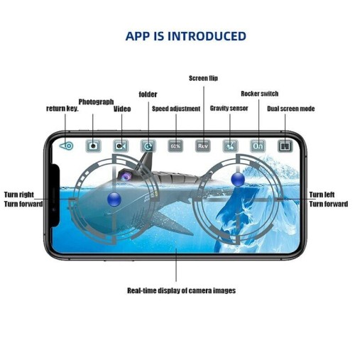 RC Shark Acceleration 360 Degrees Rotating Attach Camera With Remote Control