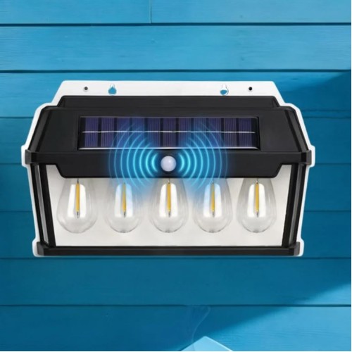 5 LED Solar Wall Powered Warm Light Garden Pathway Light with Motion Sensor - (HW 999-5W)