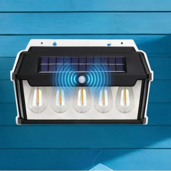 5 LED Solar Wall Powered Warm Light Garden Pathway Light with Motion Sensor - (HW 999-5W)