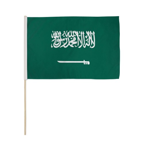 Handheld Wooden Stick Flag - Saudi