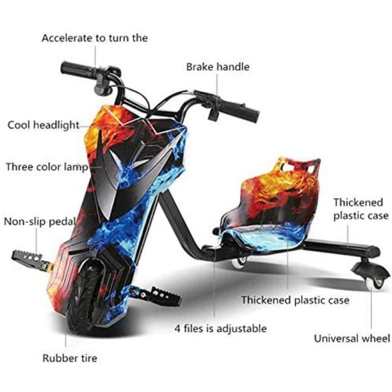 Electric Kids Drift Bike 350W- Multicolor