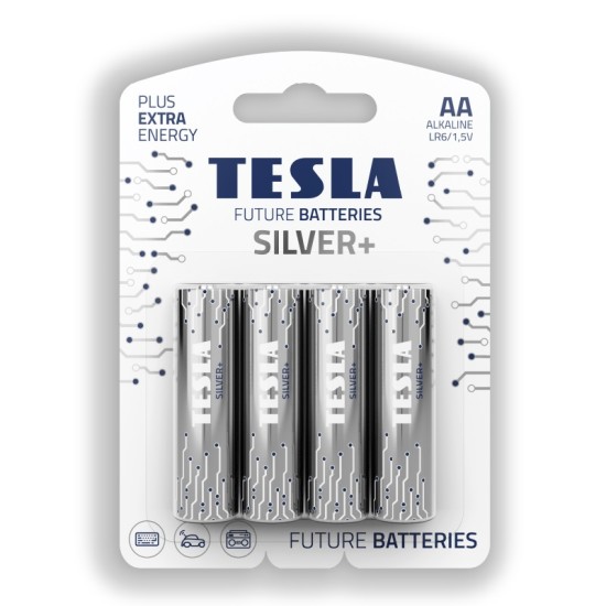 Tesla Batteries AA SILVER+ 4 Pieces