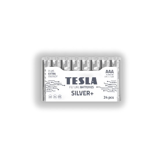 Tesla Batteries AAA SILVER+ 24 Pieces
