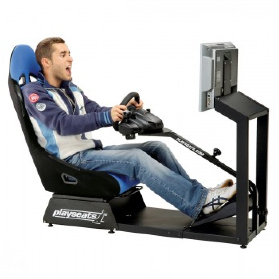 Dunluxe Racing Simulator With Steering Wheel and Pedal - BLUE