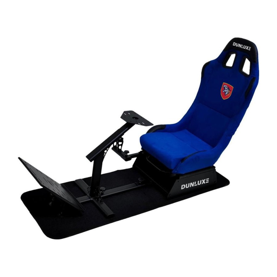 Dunluxe Racing Simulator With Steering Wheel and Pedal - BLUE