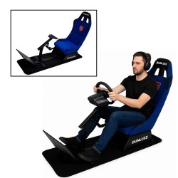 Dunluxe Racing Simulator With Steering Wheel and Pedal - BLUE