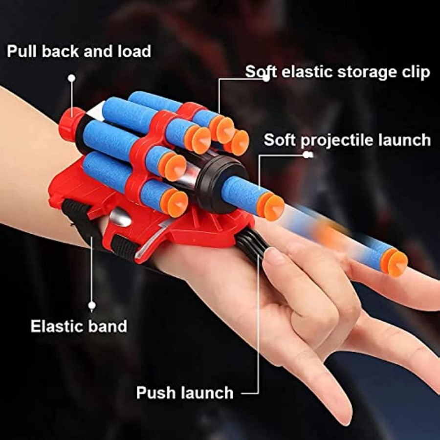 Spider Gloves Web Shooter Toy for Kids - 15 Darts