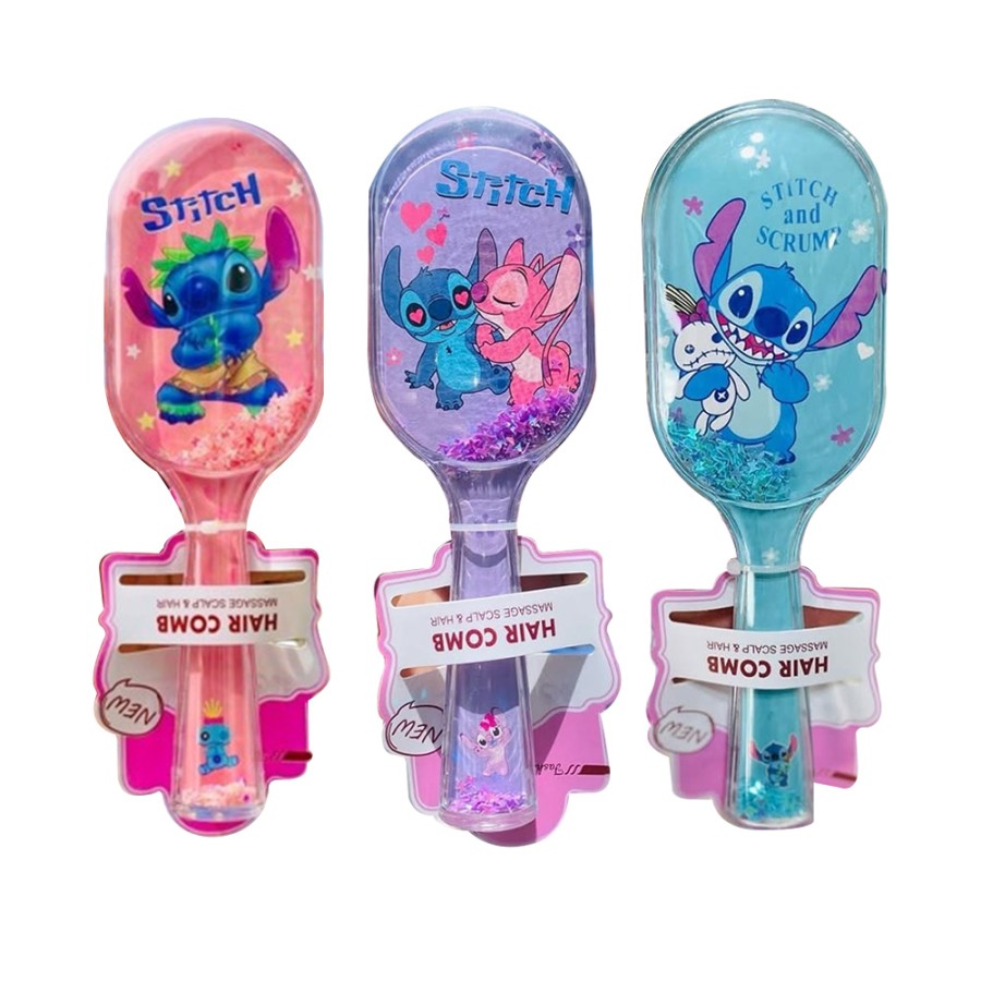Stitch Square Long Handle Sequin Quicksand Hair Comb