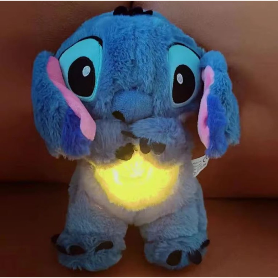 Disney Stitch Baby Breathing Bear Plush Soothing Music Sleeping Toy