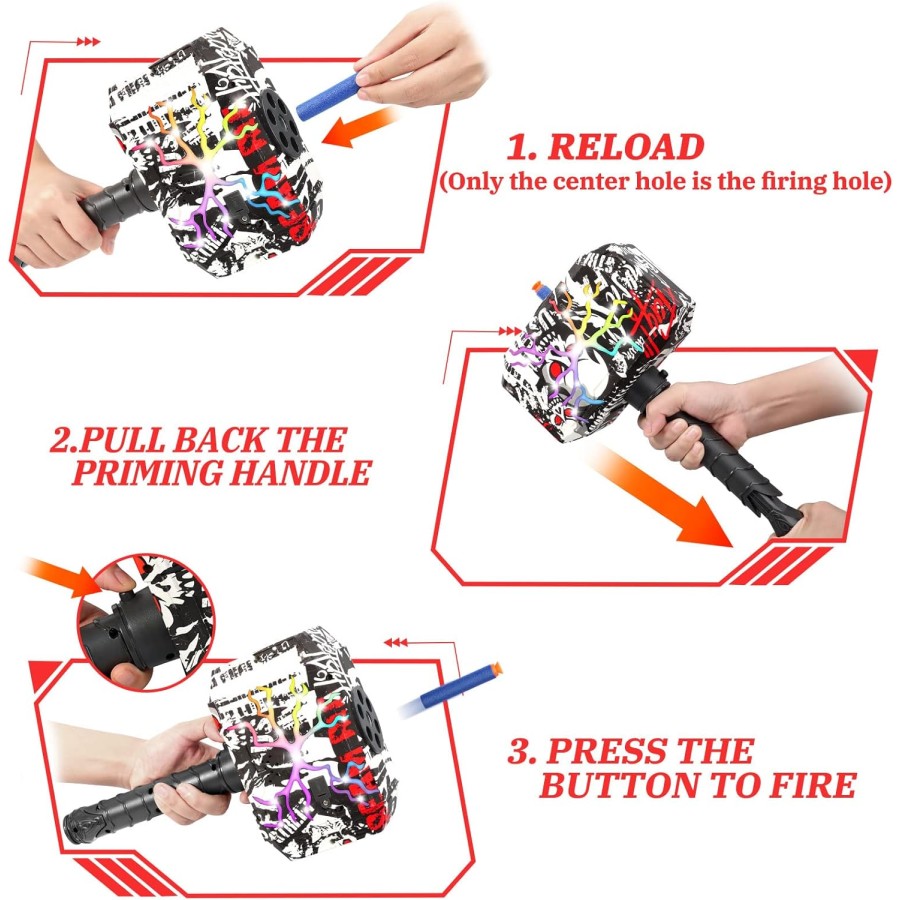 Thor Hammer Dart-Blasting Shooting Launcher Toy Gun