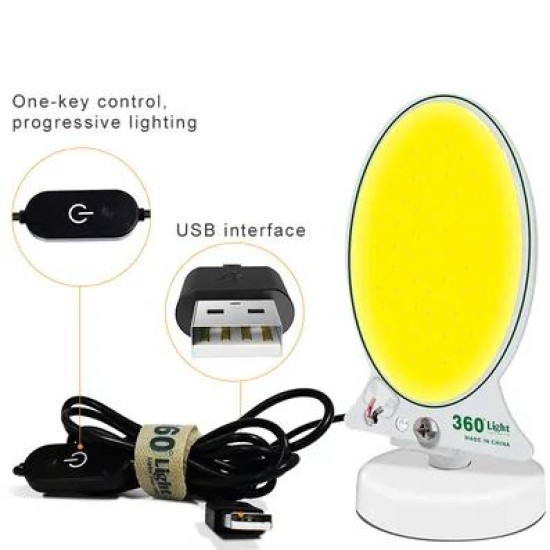 360 Light Dual Color Magnetic Base Portable Camping Light TM-24