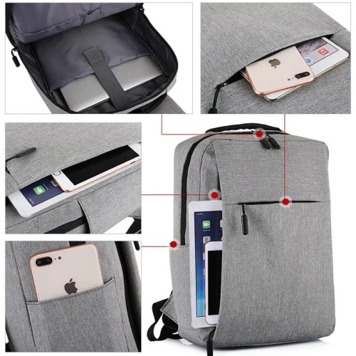 Laptop Backpack USB Charging Port For 15inch