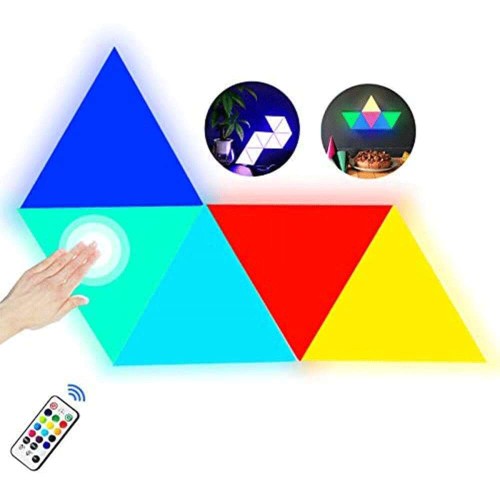 Triangle RGB MultiColor Wall Led Light, Usb Power Touch Sensor -6 Pack