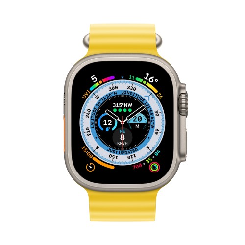 Apple Watch Ultra GPS + Cellular, 49mm Titanium Case with Yellow Ocean Band