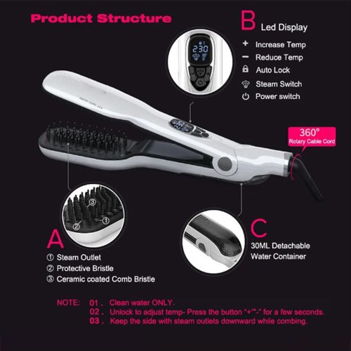 Umate Steam Comb Hair Straightening Brush