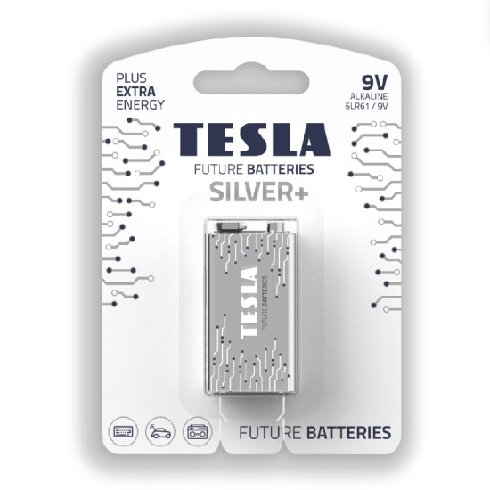 Tesla Silver+ ALKaline Batteries 9V 1Pc