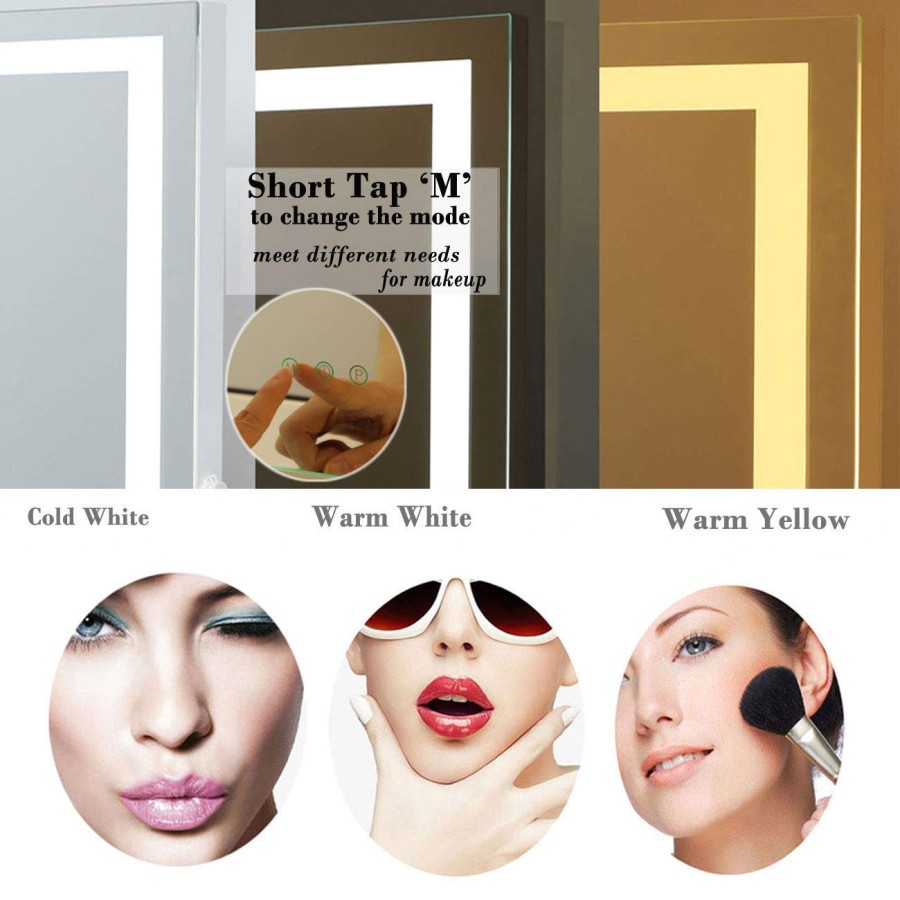 Hollywood Vanity Mirror with Lights, Lighted Makeup 3 Modes Hollywood Vanity Mirror with Lights, Lighted Makeup 3 Modes