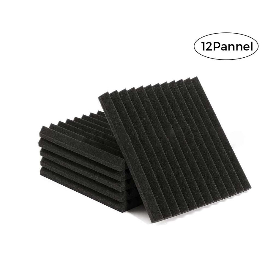 12 Pack Acoustic Studio Sound Proofing Wall Decor Foam Panels 32cm