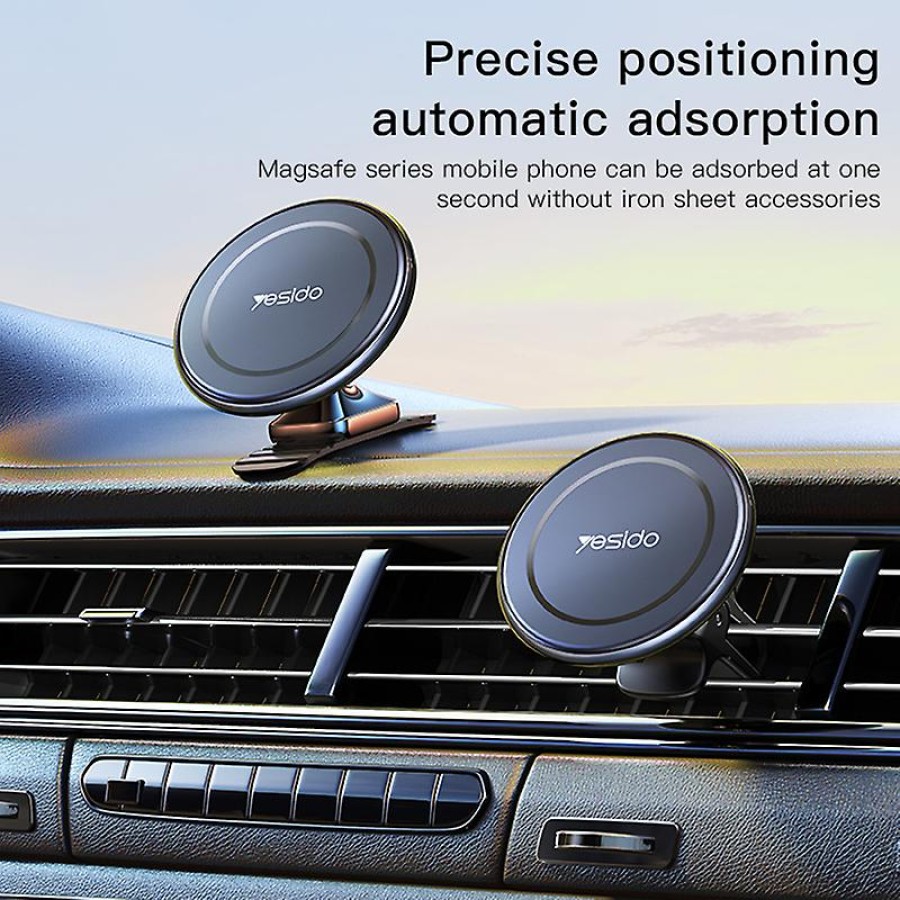 YESIDO C126  Zinc Alloy Car Magnetic Phone Holder 720 Degree Rotation