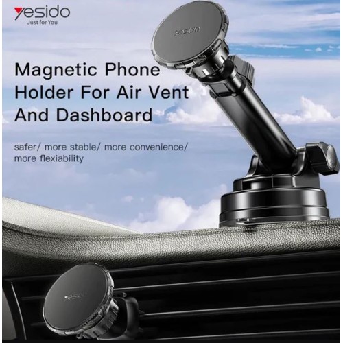 Yesido C160 Suction Cup Type Telescopic Rod Magnetic Car Phone Holder