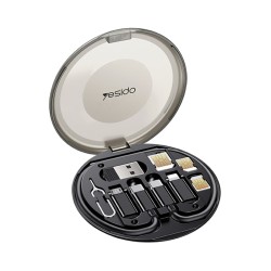 YESIDO CA118 6 in 1 Multifunctional Charging Data Cable Storage Box YESIDO CA118 6 in 1 Multifunctional Charging Data Cable Storage Box