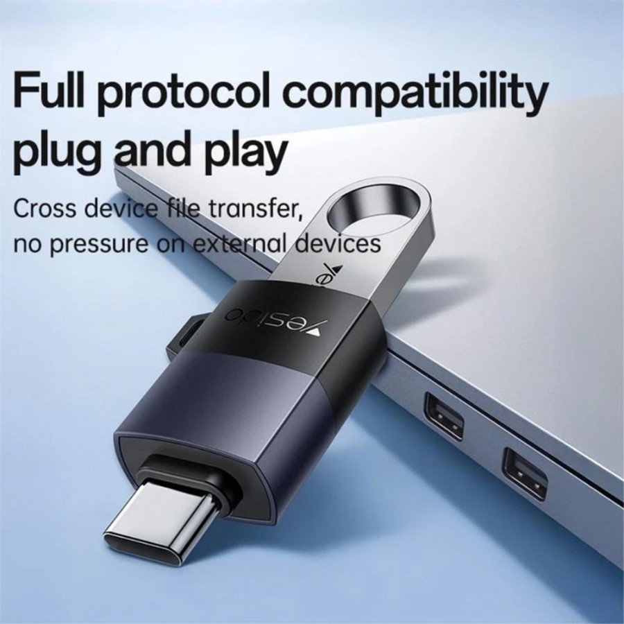 Yesido GS31 USB 3.0 to USB-C OTG Adapter 18W – Black
